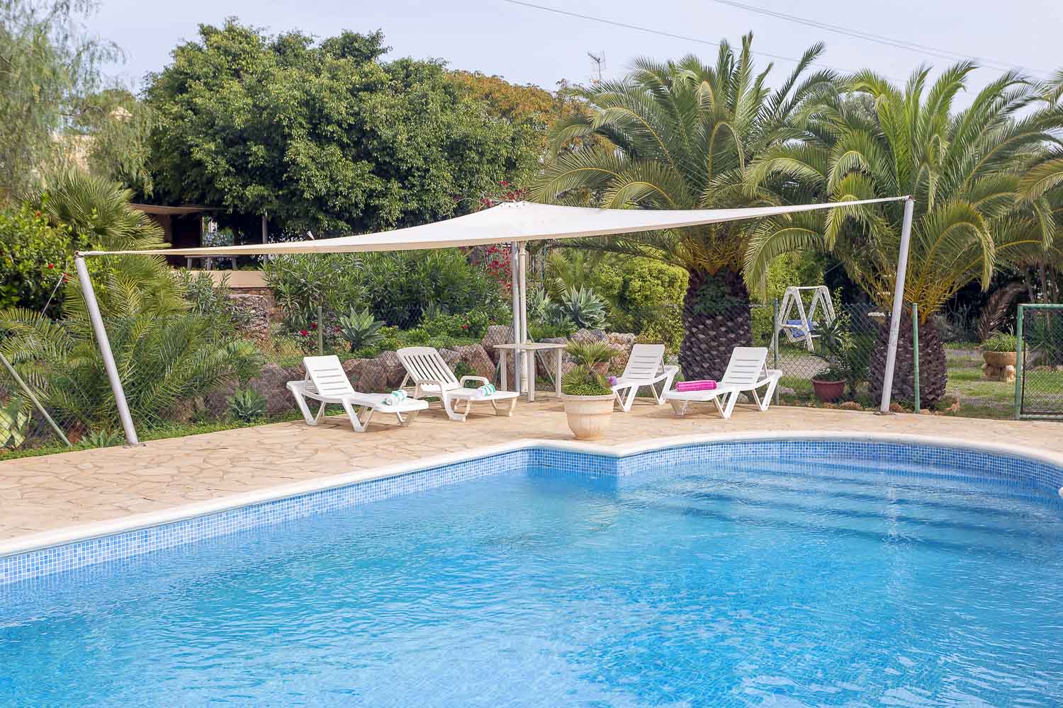 Pool zone in a rental house in Ibiza